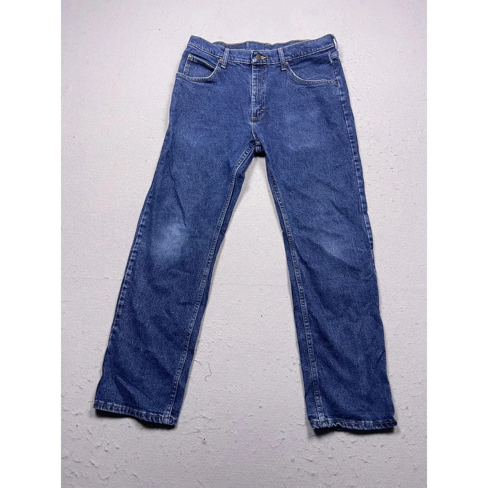 Wrangler Comfort Guaranteed Cotton Blend Blue Denim Jeans 33x30 Mens